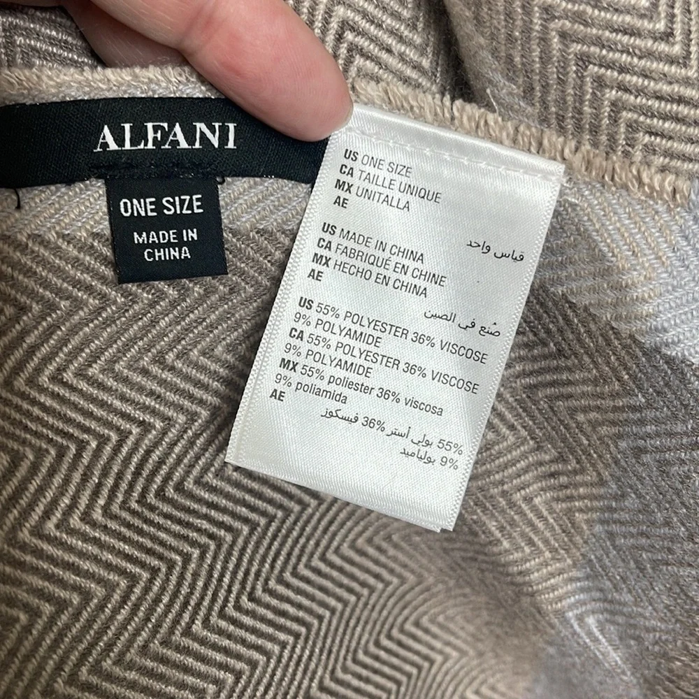 Alfani Beige Very Soft Unisex Scarf